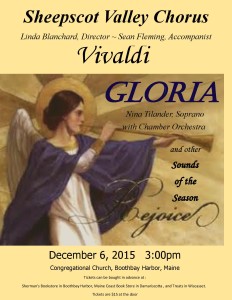 Sheepscot Valley Chorus - Vivaldi Gloria - Christmas Poster 2015